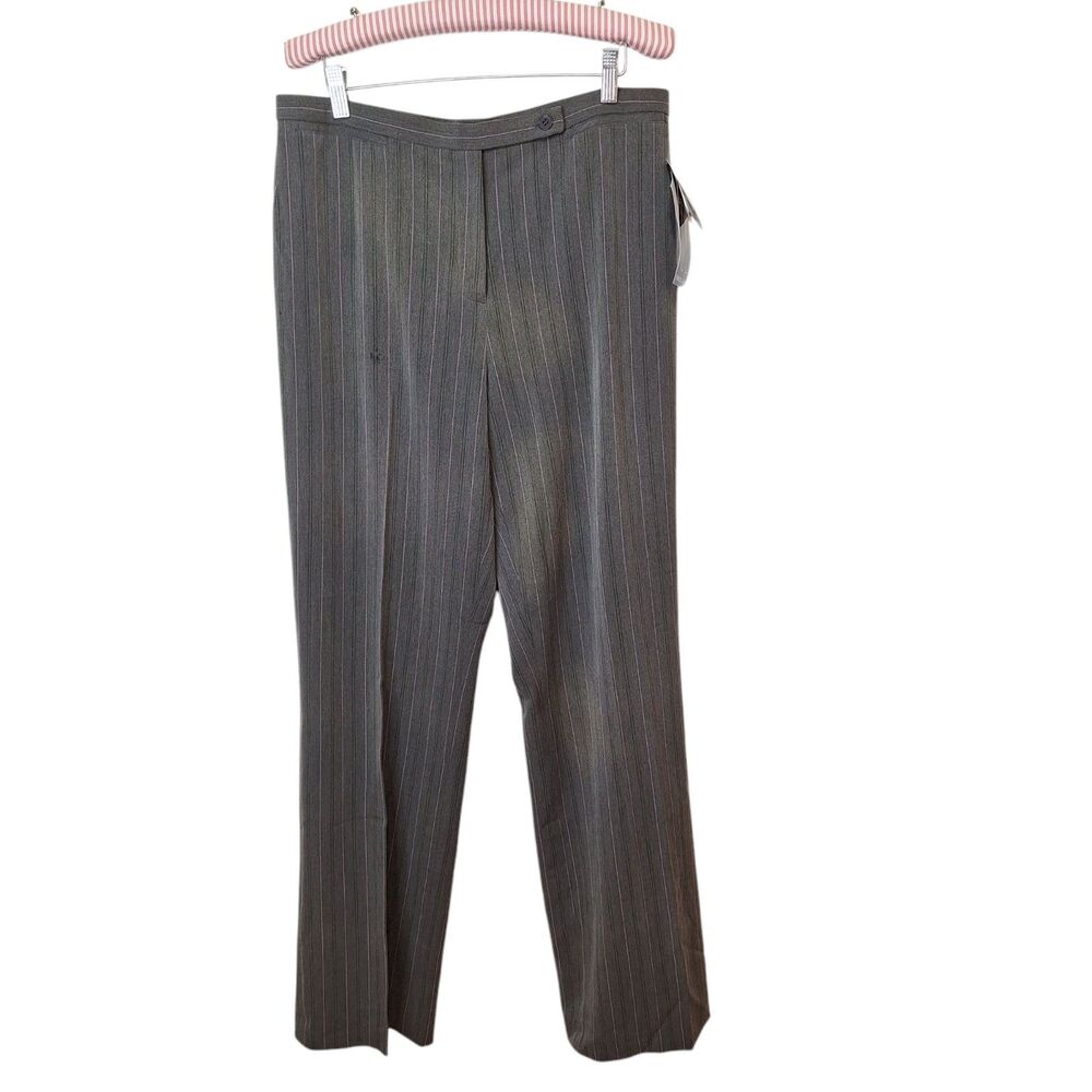 Focus 2000 Womens 12T Pants Gray Stripe Stain Resistant Teflon Coated Stretch